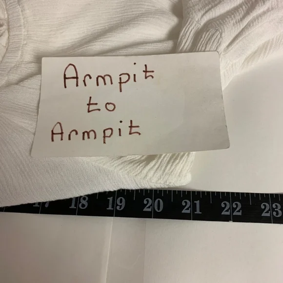 Speed Control New York Dress SZ L White Shift Embroidered Feminine Fairy Crinkle - Picture 7 of 9